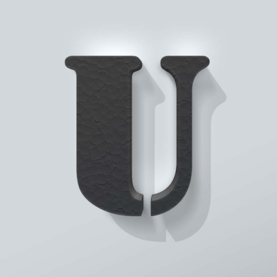 Grijs Piepschuim Letter U Stencil - 1
