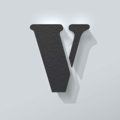 Grijs Piepschuim Letter V Stencil - 1