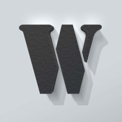 Grijs Piepschuim Letter W Stencil - 1