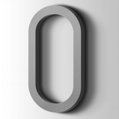 Kunststof Cijfer 0 Thesis Acrylaat 7040 Window Grey - 1