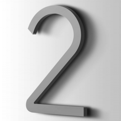 Kunststof Cijfer 2 Thesis Acrylaat 7040 Window Grey - 1