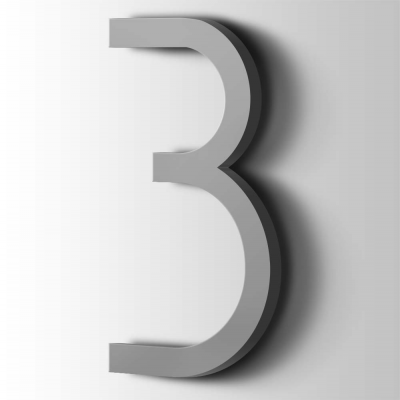 Kunststof Cijfer 3 Thesis Acrylaat 7040 Window Grey - 1