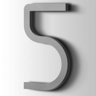 Kunststof Cijfer 5 Thesis Acrylaat 7040 Window Grey - 1