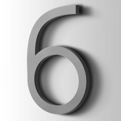 Kunststof Cijfer 6 Thesis Acrylaat 7040 Window Grey - 1