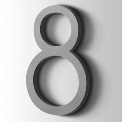 Kunststof Cijfer 8 Thesis Acrylaat 7040 Window Grey - 1