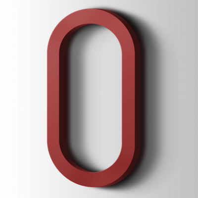 Kunststof Cijfer 0 Thesis Acrylaat 3001 Signal Red - 1