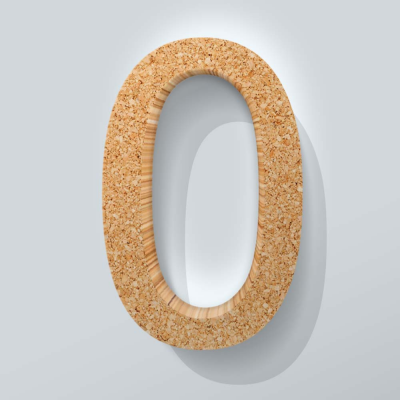 Kurken Cijfer 0 Arial - 1