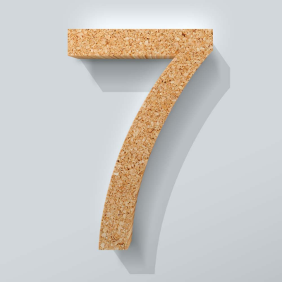 Kurken Cijfer 7 Arial - 1