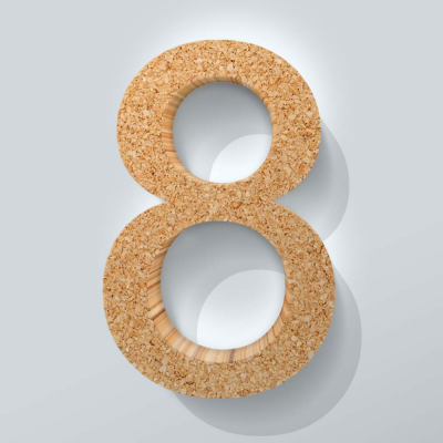 Kurken Cijfer 8 Arial - 1