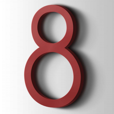 Kunststof Cijfer 8 Thesis Acrylaat 3001 Signal Red - 1
