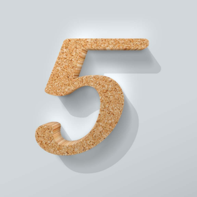 Kurken Cijfer 5 Back To Black - 1 Kurken Cijfer 5 Back To Black - 1