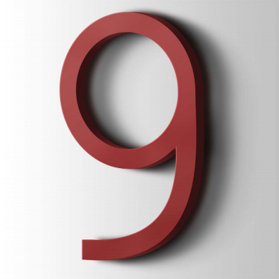 Kunststof Cijfer 9 Thesis Acrylaat 3001 Signal Red - 1