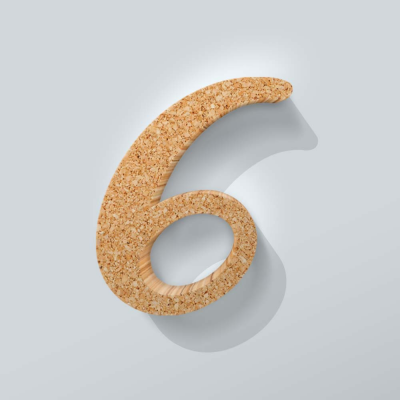 Kurken Cijfer 6 Back To Black - 1