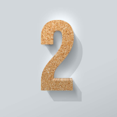 Kurken Cijfer 2 Bebas Neue - 1