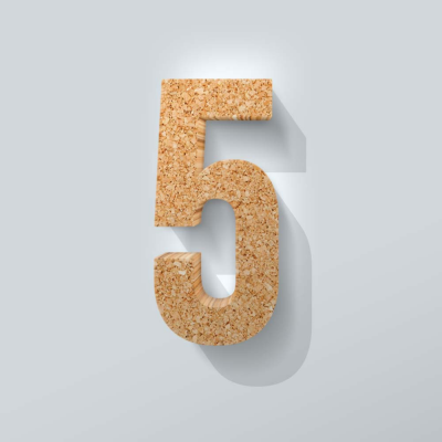 Kurken Cijfer 5 Bebas Neue - 1