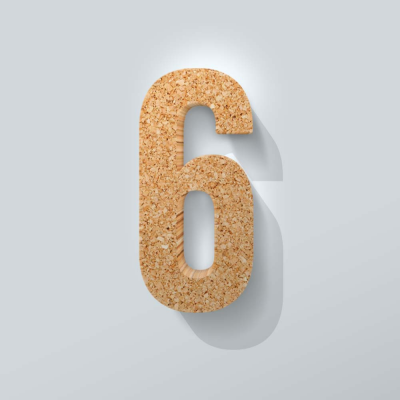 Kurken Cijfer 6 Bebas Neue - 1 Kurken Cijfer 6 Bebas Neue - 1