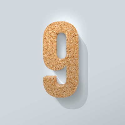 Kurken Cijfer 9 Bebas Neue - 1