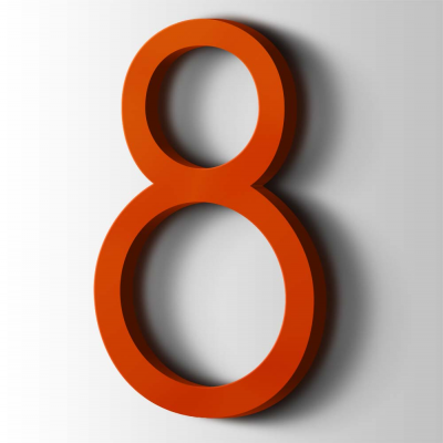 Kunststof Cijfer 8 Thesis Acrylaat 3020 Traffic Red - 1