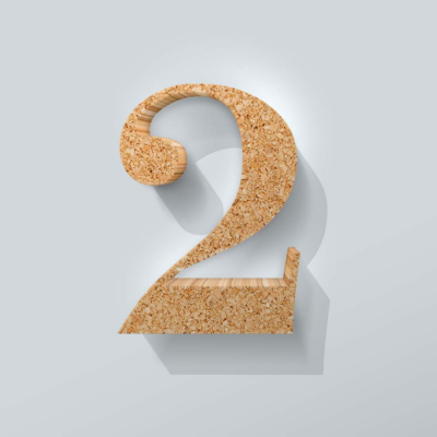 Kurken Cijfer 2 Bodoni - 1