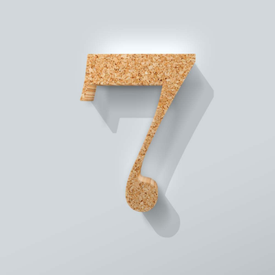 Kurken Cijfer 7 Bodoni - 1