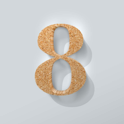 Kurken Cijfer 8 Bodoni - 1