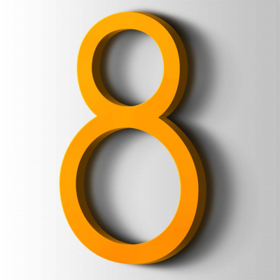 Kunststof Cijfer 8 Thesis Acrylaat 1003 Signal Yellow - 1