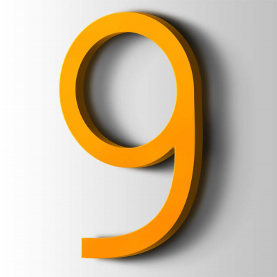 Kunststof Cijfer 9 Thesis Acrylaat 1003 Signal Yellow - 1
