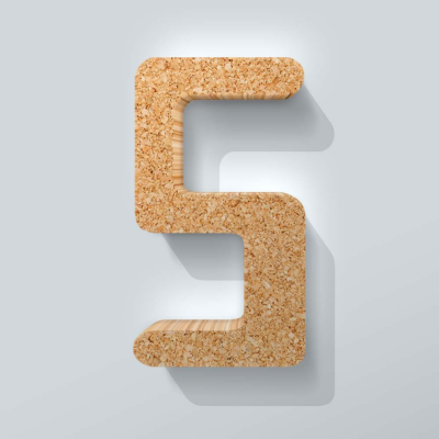 Kurken Cijfer 5 Checkbook - 1 Kurken Cijfer 5 Checkbook - 1