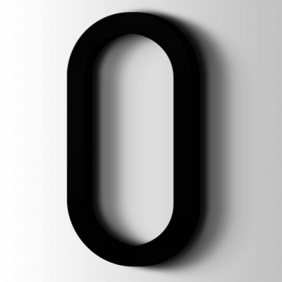 Kunststof Cijfer 0 Thesis Acrylaat 9005 Jet Black - 1