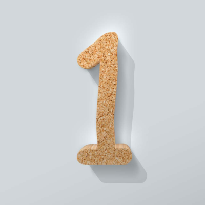 Kurken Cijfer 1 Comic Sans - 1