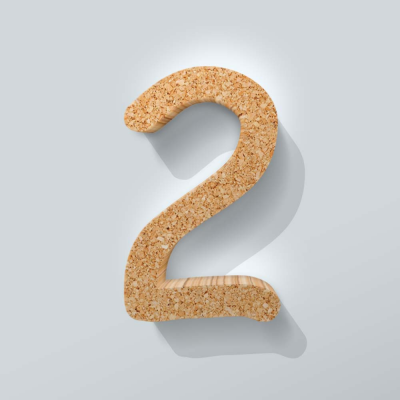 Kurken Cijfer 2 Comic Sans - 1