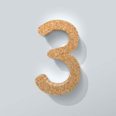 Kurken Cijfer 3 Comic Sans - 1