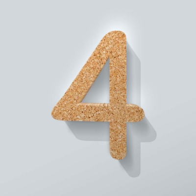 Kurken Cijfer 4 Comic Sans - 1