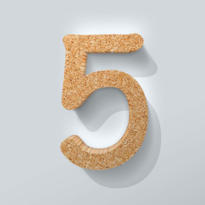 Kurken Cijfer 5 Comic Sans - 1