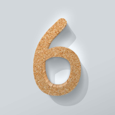 Kurken Cijfer 6 Comic Sans - 1