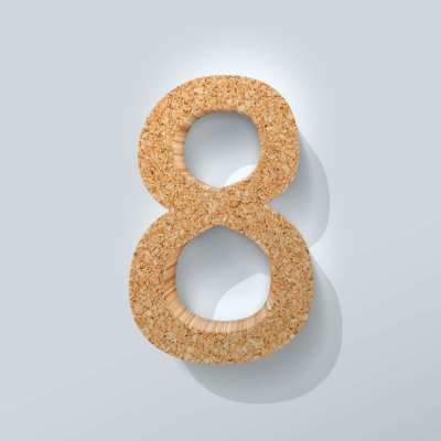 Kurken Cijfer 8 Comic Sans - 1