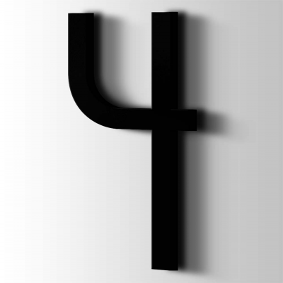 Kunststof Cijfer 4 Thesis Acrylaat 9005 Jet Black - 1