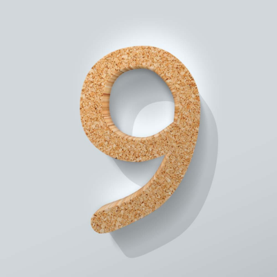 Kurken Cijfer 9 Comic Sans - 1