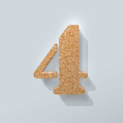 Kurken Cijfer 4 Stencil - 1