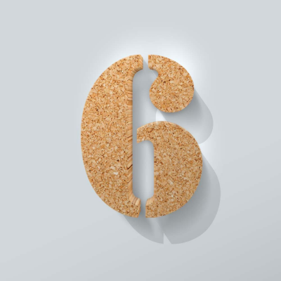 Kurken Cijfer 6 Stencil - 1