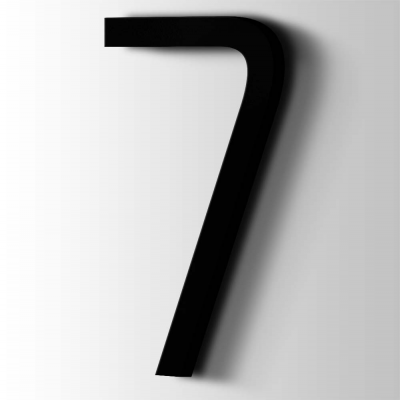 Kunststof Cijfer 7 Thesis Acrylaat 9005 Jet Black - 1