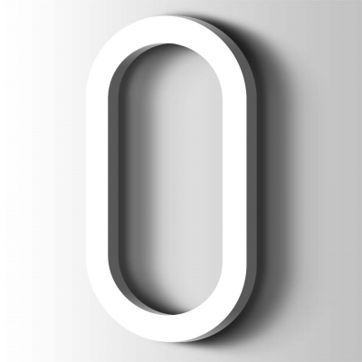 Kunststof Cijfer 0 Thesis Acrylaat 9016 Traffic white - 1