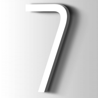 Kunststof Cijfer 7 Thesis Acrylaat 9016 Traffic white - 1