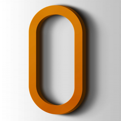 Kunststof Cijfer 0 Thesis Acrylaat 2004 Pure Orange - 1