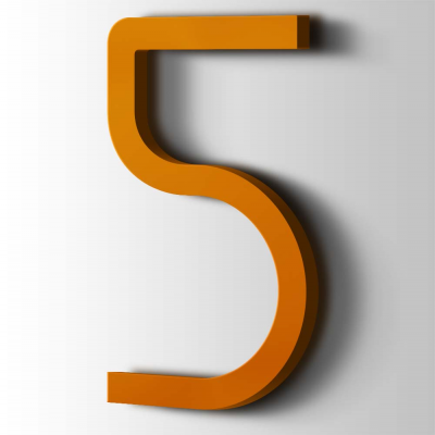 Kunststof Cijfer 5 Thesis Acrylaat 2004 Pure Orange - 1