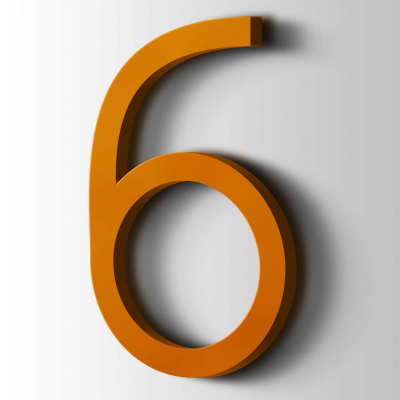 Kunststof Cijfer 6 Thesis Acrylaat 2004 Pure Orange - 1