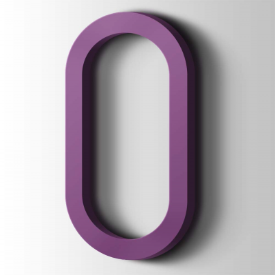 Kunststof Cijfer 0 Thesis Acrylaat 4008 Signal Violet - 1
