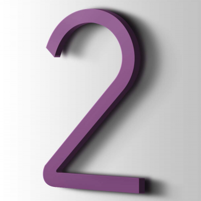 Kunststof Cijfer 2 Thesis Acrylaat 4008 Signal Violet - 1