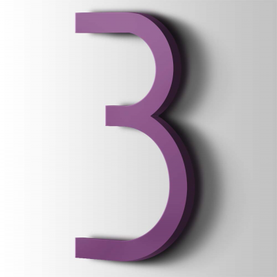 Kunststof Cijfer 3 Thesis Acrylaat 4008 Signal Violet - 1