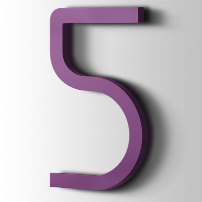 Kunststof Cijfer 5 Thesis Acrylaat 4008 Signal Violet - 1